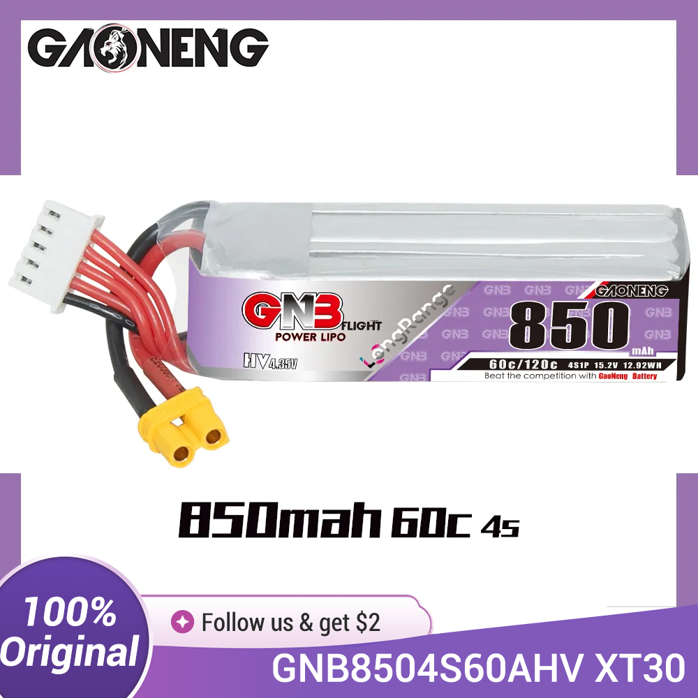 Drone Battery 4S - Baterai LiPo GAONENG GNB 850mAh 4S